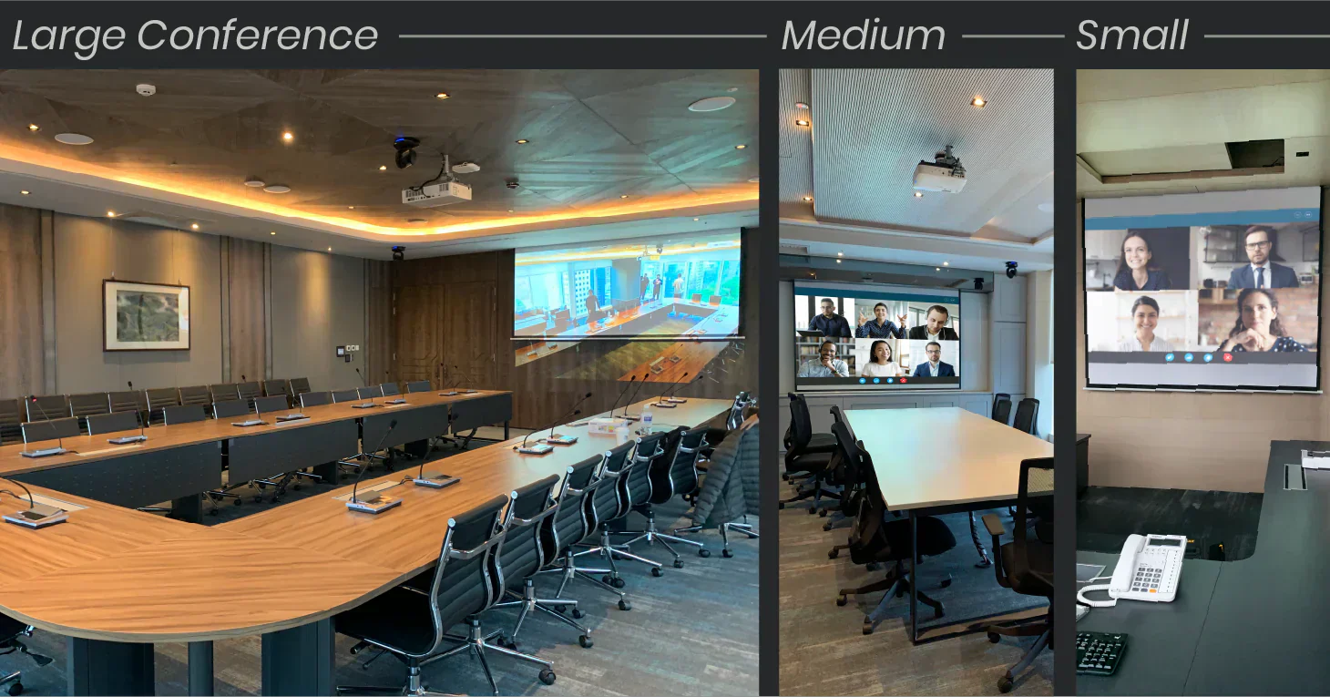 Smart Conference Room AV Solution with AV over IP, PTZ Cameras, and Environmental Control