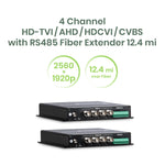 4 Channel HD-TVI/AHD/HDCVI/CVBS with RS485 Fiber Extender 20KM