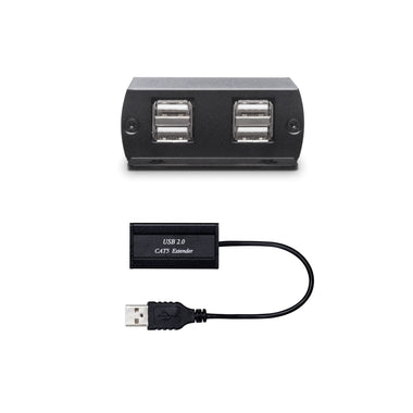 USB 2.0 CAT5e Extender with 4 Port Hub - TAA Compliant