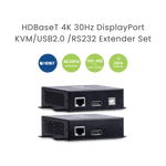 HDBaseT 4K30Hz DisplayPort KVM/USB 2.0 Extender Set, Up to 100 m, Uncompressed Video, Zero-Latency, RS232 - TAA Compliant