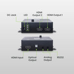 4K60Hz HDMI® Audio Extractor (HDMI/SPDIF/Stereo) with dual HDMI Outputs and Up/down Scaler