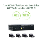 1 x 4 HDMI® Distribution Amplifier CAT5e Extender Kit - TAA Compliant
