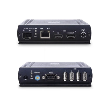 4K HDMI® USB/Audio/RS232/IR CAT5e KVM Extender 140M with Fiber