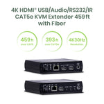 4K HDMI® USB/Audio/RS232/IR CAT5e/Fiber KVM Extender - TAA Compliant