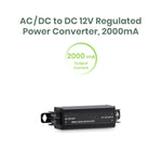 AC/ DC to DC 12V Regulated Power Converter, 2000mA