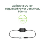 AC/DC to DC 12V Regulated Power Converter, 500mA