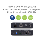 SwiftSync 4K60Hz USB-C (DP Alt Mode)/RS232/ KVM CAT5e/6 / Fiber Optic Extender (100W PD 3.0)