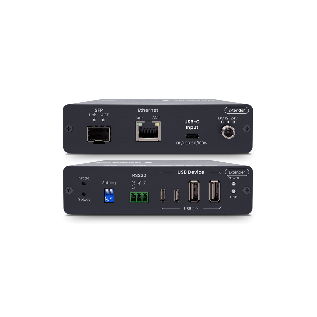 SwiftSync 4K60Hz USB-C (DP Alt Mode)/RS232/ KVM CAT5e/6 / Fiber Optic Extender (100W PD 3.0)